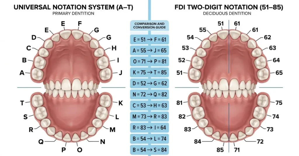 Universal tooth 19 equals FDI tooth 36