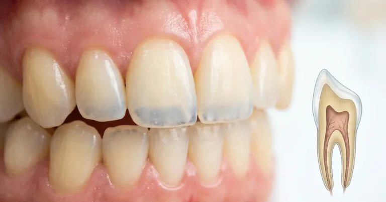 Transparent tooth edges showing translucent enamel