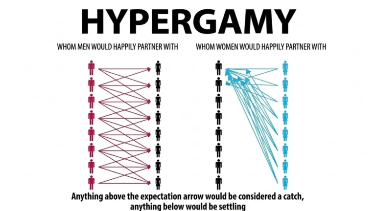 Hypergamy chart showing male and female interaction